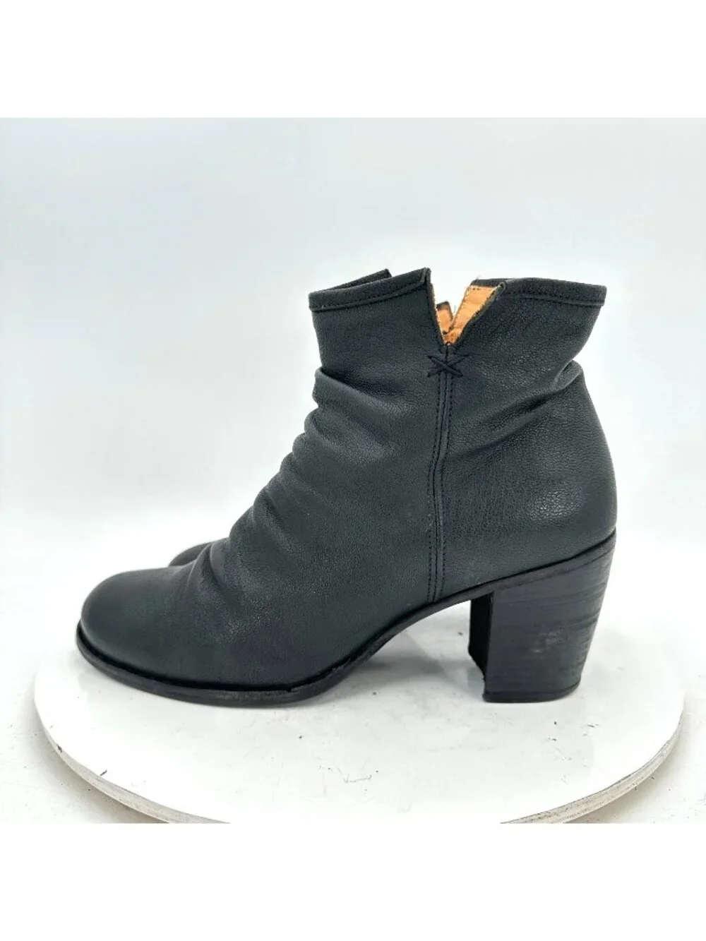 Fiorentini + Baker Women Size EU 40 US 10 Black Leather Side Zip Block Heel Boot - Picture 1 of 11